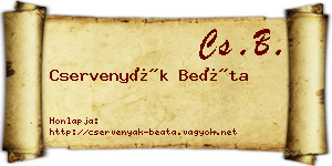 Cservenyák Beáta névjegykártya